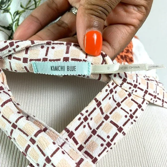 KIMCHI BLUE Womens Size 0 White Floral Cross Strap Mini Dress - Picture 7 of 9